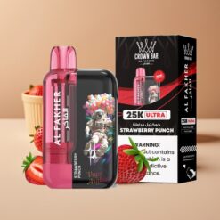Al Fakher Crown Bar Ultra 25K Wegwerp Vape Aardbei Punch 22ml 50mg